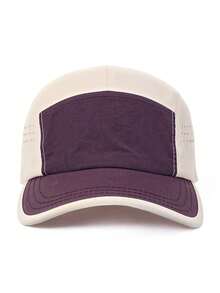 1pc Colorblock Washed Soft Crown Baseball Cap, Silver Rhinestone Trim With Pink Heart Embroidery, Gentle Contrast Color, Back Side Light Pink English Embroidery Accent, Soft Light Color Palette Flattering Skin Tone, Curved Brim To Shape Face, Adjustable Fabric Buckle, Korean Style Girl Daily Outing Fresh Versatile Sun Protection Baseball Cap - Baseball Cap - View 4