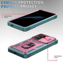 Compatible With Samsung A54 Military-Style Sliding Window Car Magnetic Phone Case S26Ultra Shockproof Protective Cover - Pinkish Green - View 5