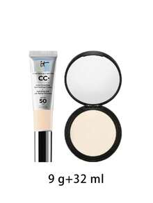 IT Cosmetics [Bundle] Bye Bye Pores Pressed Setting Powder Translucent 9 G + CC+ Cream Full-Coverage Foundation SPF50 Fair Light 32 Ml - Translucent+Fair Light - View 2