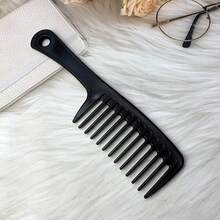 Thick Wide-Tooth Comb, High-Quality Large Blade Comb, Curly Hair Long Hair Wavy Massage Comb, Plastic Shampoo Comb - Multicolor - View 4
