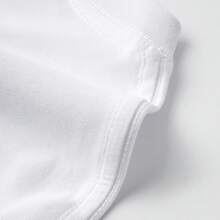 Unisex White Round Neck T Shirt,Printed With Inspirational Quotes,Light Blue Curved Letters Centered,Casual And Simple Style. - 白色 - 查看 5