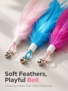 7Alas 12-Piece Interactive Cat Teaser Wand Set With Detachable Bell And Feather Replacement Heads, Two Play Modes:,Handheld Interaction And Suction Cup Self-Entertainment, Indoor Hunting Exercise Cat Toy For Kittens - View 5