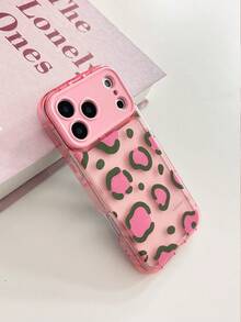 Premium Multifunctional Pink Phone Case With Mirror, High-End Fashion Bubble Mirror Stand Phone Case With Exquisite Detailed Leopard Print Summer Pattern Painting, Compatible With Iphone 17/17 Pro/17 Pro Max, 16/16 Pro/16 Pro Max, Shockproof - Multicolor - View 5