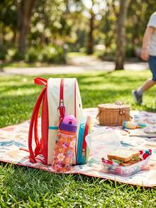 BENNY 500ml Cartoon Print Kids Straw Water Bottle, Large Capacity Portable Water Cup With Pop-Up Lid And Lock, Durable PC Material, Student Drinking Cup, Suitable For Back To School, Birthday Gift, Christmas - Multicolor - View 11