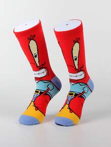 SpongeBob SquarePants 5/3/2/1雙中性趣味卡通印花襪，適合日常穿著、旅行、學校，低筒短襪，學生船襪。絕佳禮物，聖誕禮物、旅行禮物、婚禮禮物、聖誕派對禮物，送給媽媽的禮物、男士生日禮物、爸爸禮物、新年禮物、送給朋友的趣味禮物 - 彩色 - 查看 10