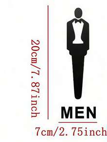 1pc 2D Acrylic Bathroom Door Sign With 3D Pattern, Men/Women Restroom Sign, Office/Public Toilet Notice - 1PC - View 7