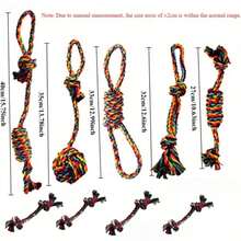 1/4/5/6/7/9PCS Pet Rope Chew Toy - Suitable For Small, Medium And Large Dogs. This Interactive Tooth-Cleaning Toy Features A Durable Textured Surface And A Sturdy Structure. Perfect For Active Pets. - Beige - View 10