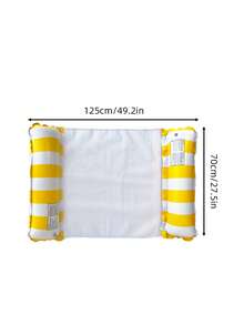 Striped Inflatable Floating Bed Water Hammock Inflatable Pool Hammock Casual Floating Bed With Mesh Pool Floating Bed Adult Floating Lounger For Pool Beach Summer Vacation Foldable Water Floating Mat Beach Essential Accessories Pool Float - Multicolor - View 13