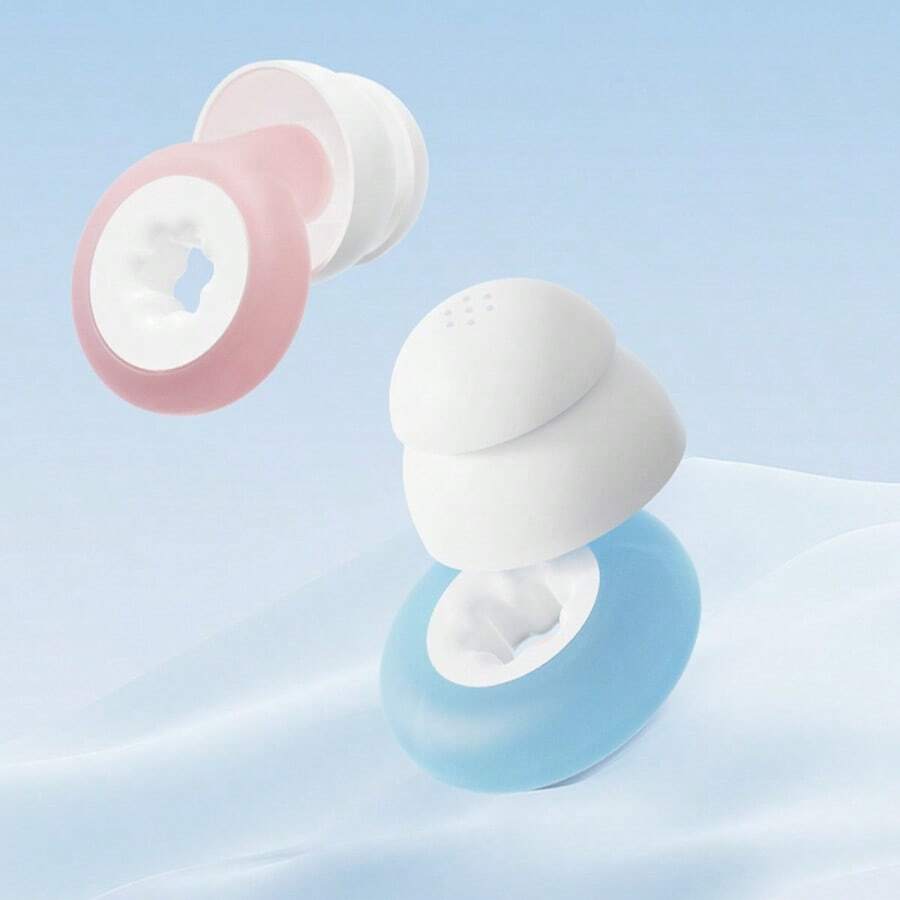 1 Pair New Waterproof Swimming Earplugs, Noise-Canceling Silicone Earplugs For Students, Dorm Study, Anti-Noise Sleep Soundproofing - Multicolor - View 1