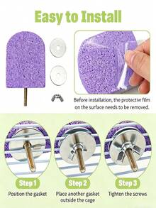1pc Bird Beak Grinding Chew Toy Parrot Calcium Perch Bird Stand Platform Cage Accessory Suitable For Lovebirds, Budgies, Sun Conures, Cockatiels, Finches - A+B - View 3
