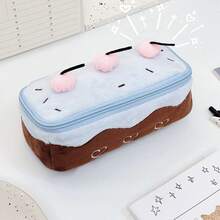 1pc New Cute Cartoon Plush Cherry Cake Pencil Case, Large Capacity Student Stationery Storage Bag, Multifunctional Organizer Pouch, Soft Skin-Friendly Plush Fabric, Smooth Zipper, Dust-Proof, Pressure-Resistant, 3D Fluffy, Lightweight, Portable, Fits In Backpack, Can Hold Pencils, Markers, Rulers, Erasers, Sticky Notes And Various Learning Supplies, Suitable For Students, Classroom, Self-Study, Library, Home, Dorm, Daily Use, Creative Storage, Multi-Purpose, Soft And Healing, Niche, Versatile, Durable, Perfect Practical Gift For Students, Birthdays, Best Friends - 3 - View 14