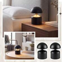 1PC Cordless Touch LED Desk Lamp, Modern Girl Gift Macaron Mushroom Table Lamp, 3-Color Adjustable Dim Bedside Pillow Light, Rechargeable Night Light, Suitable For Bedroom, Living Room, Home Decor And Gifts (Black/Gold) - Multi-color - View 10