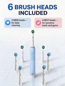 Oral-B Electric Toothbrush 2-In-1 Set, 2-Minute Timer, Smart Pressure Control, Includes 2 Handles, 6 Brush Heads And 1 USB Charger - Multicolor - View 9
