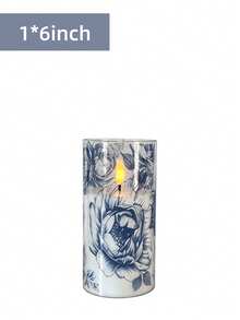 Blue & White Floral Bird Porcelain Electronic Candles LED Simulated Flame Candles With Remote Control Timer 3pcs Set Smokeless Electronic Candles For Holiday Party / Wedding Decor / Home Atmosphere Decoration - Warm White Light - View 11