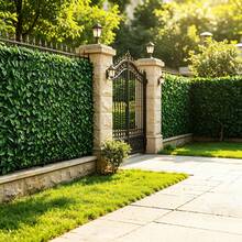 3pcs 100cm X 50cm Artificial Plant Wall Fence, Outdoor Sun Protection Privacy Screen, Garden Balcony Decorative Greenery, Outdoor UV Resistant Anti-Aging - Garden Yard Partition Landscaping Tool - Green - View 5