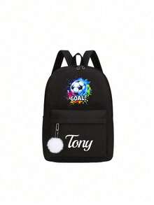 This Backpack With Soccer Pattern Can Be Customized As Your Exclusive Back-To-School Bag. You Can Also Add Personalized Elements Such As Name Or Holiday Greetings. This New Backpack Features A Nylon Zipper. You Can Add Personalized Content Like Letters, Lucky Numbers, Etc. It's Perfect For Dance Classes And Travel. Also An Ideal Choice For Birthday Gifts, Souvenir Bags, Christmas Gifts Or New Year Gifts. - Multicolor - View 39