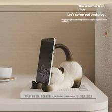 Creative Siamese Cat Design Cell Phone Stand, Cute Resin Desktop Tablet Holder, Animal Figurine Ornament For Home Office Desk Decor - Cat Stand - View 3