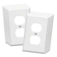10PCS US Standard Duplex Wall Outlet Panels, Decorative White Outlet Covers With Screws, Switch Plates For Home - US Standard Outlet Wall Plate - View 5