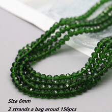 2Strands(Around 156pcs) 6mm Green Color Glass Beads For Jewelry Bracelets Making DIY Accessories - 6mm - View 26