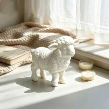 1pc White Collectible Grade PLA Material Lamb Figurine, Suitable For Room Decor, Living Room Decor, Computer Desk Warm Decoration, Perfect Gift For Back To School, Christmas, Halloween, Best Friend, And Kids Who Love Animals And Lambs - Multicolor - View 7