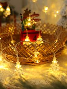 1 dây đèn LED trang trí Giáng sinh hình tuần và cây thông Noel dài 1.5/3m, dùng pin, đèn cửa sổ, đèn dây fairy light, phù hợp trang trí trong nhà, treo tường, để bàn và tiệc tùng, decor Giáng sinh và lễ mùa đông - Ánh sáng vàng - Xem 11