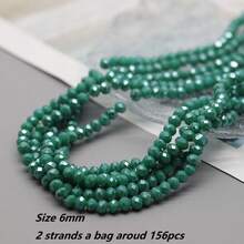 2Strands(Around 156pcs) 6mm Green Color Glass Beads For Jewelry Bracelets Making DIY Accessories - 6mm - View 23
