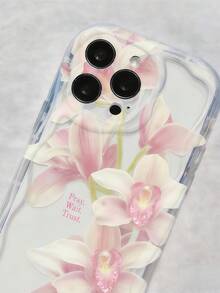 1 buah Casing Ponsel Cream Dopamine Bergelombang Ruffle Lembut Tekstur TPU Kreatif dengan Pola Kelopak Bunga yang Dipersonalisasi DIY dengan Tali Pergelangan Tangan Manik-manik Kupu-kupu, Kompatibel dengan Galaxy S21 S22 S23 S24 S25 S26/Honor/ dan Model Lainnya - Clear - View 4