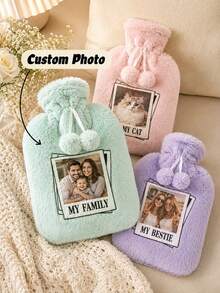 Customized Hot Water Bottle, Personalized Hot Water Bottle | Photo Design | Editable Text, Home Gift For Boyfriend, Husband, Father - Multicolor - View 20