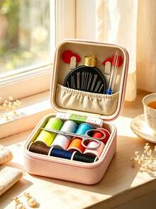 Mini Travel Sewing Kit, Sewing Bag, Beginner Small Sewing Tool Kit With Zipper Storage Box, Also As Jewelry Storage, DIY Handmade Sewing, Minimalist Ins Jewelry Storage Box, Travel, Creative Mini, Portable, Suitable For Travel And Home Use, Can Store Sewing Tools, Jewelry, Hair Clips, Earrings, Necklaces, Rings And Other Accessories, Suitable For Men And Women, Handmade Enthusiasts, Teachers, Students, Office Workers, Perfect Gift For Birthday, Party, Back To School, Graduation, Labor Day - Multicolor - View 4
