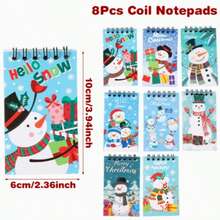 8/4/2 Stück Weihnachtsfeier Geschenkfüllungen Mini Spiralnotizbücher, Schneemann & Weihnachtsmann Muster tragbare Notizbücher, Weihnachtsgeschenkbeutel Füllungen, Weihnachtsstrumpf Füllungen, Weihnachtsdekorationen - Mehrfarbig - Übersicht 6