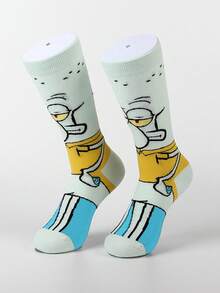 SpongeBob SquarePants 5/3/2/1雙中性趣味卡通印花襪，適合日常穿著、旅行、學校，低筒短襪，學生船襪。絕佳禮物，聖誕禮物、旅行禮物、婚禮禮物、聖誕派對禮物，送給媽媽的禮物、男士生日禮物、爸爸禮物、新年禮物、送給朋友的趣味禮物 - 彩色 - 查看 4