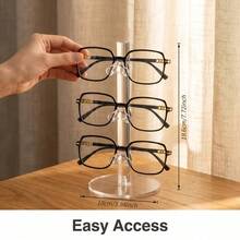 1pc Acrylic Single Column 3-Tier Eyewear Display Stand - Transparent Desktop Fashion Glasses Storage Rack - Eyewear Store Display Stand - Clear - View 4