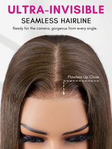 ISEE HAIR Wear Go 6x4 蕾丝前假发，巧克力棕色蕾丝前假发，真人发丝，预先拔毛，预先修剪，水波纹，封闭式彩色假发，180% 密度，16-28 英寸，女士款 - S4 - 查看 5