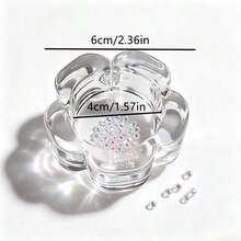 1個花朵造型玻璃美甲杯，迷你美甲刷清洗杯，美甲沙龍多功能美甲工具收納杯，可用於存放珠飾與水鑽 - 彩色 - 查看 4