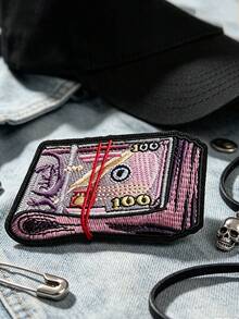 1pc/2pcs/3pcs/4pcs Pack Money Pattern Hip Hop Culture Embroidered Iron-On Patch - Multicolor - View 10