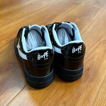A BATHING APE 經典星標 BAPE STA 低筒中性休閒運動球鞋 - 黑白鏡面 - 查看 2