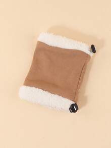 Puppy Keep Fleece Pet Hat For Small To Medium Dogs And Cats, Autumn/Winter Style, Ribbed Fabric With Plush Trim, Adjustable Fit, Windproof And Warm, Suitable For Outdoor Wear - Brown - View 2