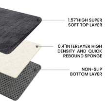 EDIMENS Runner Rug Hallway 300cm Long, Non Slip Runner For Hallway Black, Washable Bathroom Runner Rug For Kitchen, Fluffy Area Rugs For Hallway, Living Room, Bedroom, Bathroom, Bedside Rug - Dark Grey - View 9