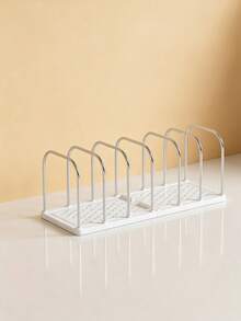 5/1pc Minimalist Plastic + Metal Rectangular Bookshelf, With Rabbit Dual Drawer Divided Book Holder, Desktop Book & Stationery Storage Rack, Practical Drawer Storage Box, Suitable For Study, Bedroom And Office Desktop Organization - Multicolor - View 15
