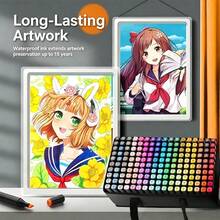 36pcs Marker Pen Art Set Bagged Watercolor Pens Student Dual-Tip Anime Drawing Oil-Based - Black - View 5