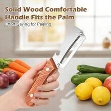 2pcs Heavy Duty Stainless Steel Vegetable Peeler Slicer, Multifunctional Kitchen Tool With Onion Cutting Function, Straight Blade Non-Slip Ergonomic Grip - Silver - View 2