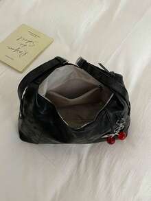 Bolsa Dumpling Niche 2026 Nova Bolsa de Ombro Casual Feminina Grande Capacidade Bolsa Premium de Axila - Preto - Visão 10
