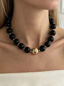 Collar de cuentas de resina de moda - Accesorio único y versátil - Collar de cuentas - Ver 3
