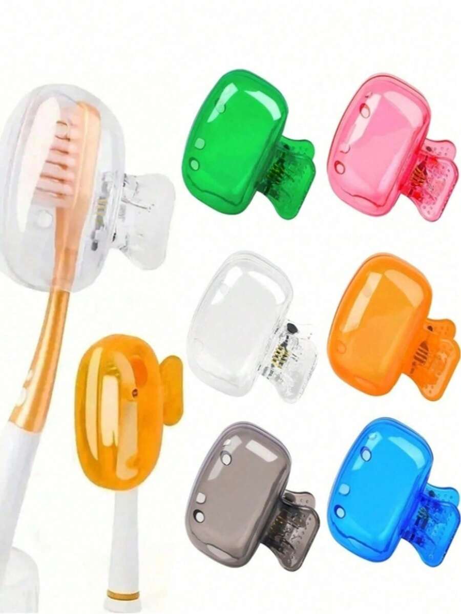 1/3pcs Electric Toothbrush Head Protective Cover, Toothbrush Head Storage Box, Portable Plastic Clip-On, Portable Toothbrush Head Cap, Travel Protective Toothbrush Cap Dust-Proof Toothbrush Head Protector, Suitable For Home And Travel Use - A - View 1