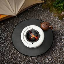 Round Fire Pit Mat Black Under Grill Mat Round Firpit Mat - 1PCS - View 1