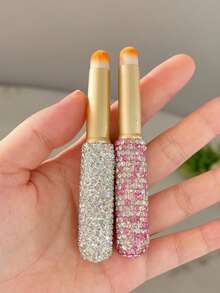 1pc Highly Attractive Shiny Rhinestone Lip Makeup Brush, Concealer Brush With Dust-Proof Cap, Soft Skin-Friendly Portable Makeup Brush For Liquid, Creative Gift - Multicolor - View 9