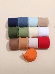 1 Roll 1.5 Inch*5 Yard Holiday Ribbon: Handmade With Fringes, Perfect For Crafts, Weddings, Or Home Decor - One Volume - View 2