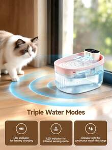 5000mAh Rechargeable Smart Cat Water Fountain, Automatic Infrared Sensor Drinking Water Dispenser For Small/Medium Cats, No Adapter Included - 彩色 - 查看 7