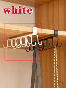 10/1pc Hat Rack, Belt Rack, Wardrobe Organizer Rack With 6 Hat Hooks, Easy Installation No Drilling Required, Suitable For Storing Towels, Hats, Bags, Scarves And Other Home Accessories, Bedroom Supplies - Multicolor - View 13
