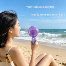 Ventilador Portátil de Mano, Batería Recargable de 1500mAh, 3 Velocidades de Viento, Mini Ventilador de Viaje con Energía de Respaldo, Diseño con Soporte para Escritorio y Teléfono, Regalos - 1 - Ver 10